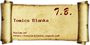 Tomics Blanka névjegykártya