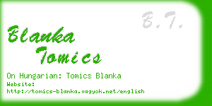 blanka tomics business card